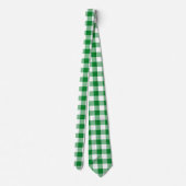 Cravate Vérifications de buffle vert blanc moderne à carre (Dos)