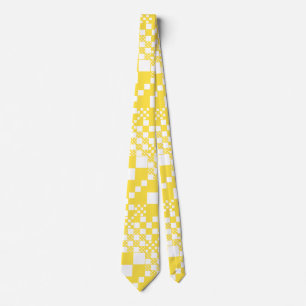 Cravate Vérifié, Chèques en citron jaune et blanc