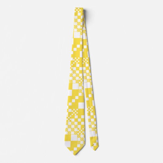 Cravate Vérifié, Chèques en citron jaune et blanc (Devant)