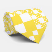 Cravate Vérifié, Chèques en citron jaune et blanc (Roulé)