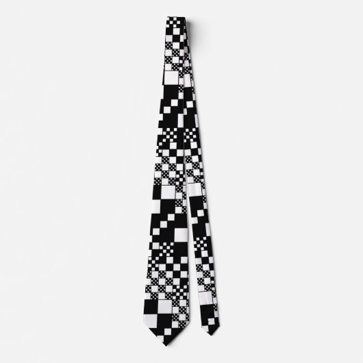 Cravate Vérifié, Chèques - noir et blanc (Devant)