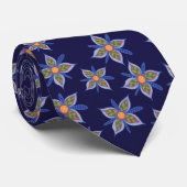 Cravate Véritable fleur géniale bleue (Roulé)