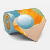 Cravate Vermillion Oiseaux Dans L'Eau Bubble Pastel (Roulé)