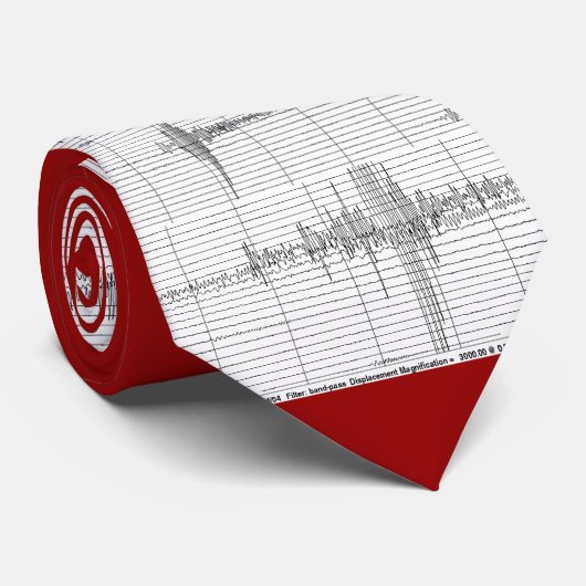 Cravate Version 2 de roche de séismogrammes (Roulé)
