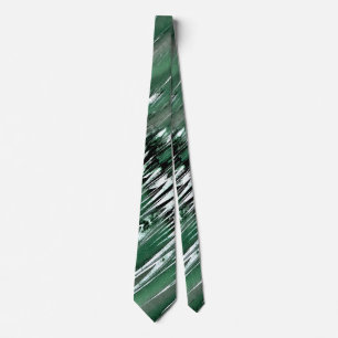 Cravate Vert Argent et Noir Tranchant