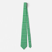 Cravate Vert Blanc Pois Vintage Rétro (Devant)