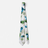 Cravate Vert bleu gris blanc Motif Abstrait (Devant)