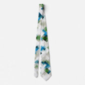 Cravate Vert bleu gris blanc Motif Abstrait (Dos)