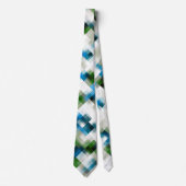 Cravate Vert bleu gris blanc Motif Abstrait (Devant)