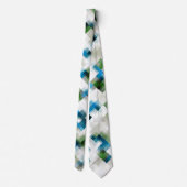 Cravate Vert bleu gris blanc Motif Abstrait (Dos)