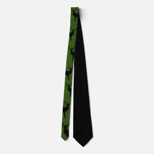 Cravate vert chasseur avec motif imprimé cerf (Dos)