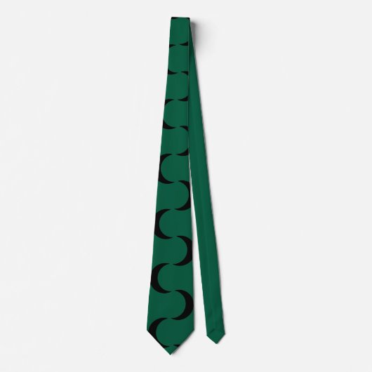 Cravate Vert chasseur, motif noir (Devant)