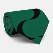 Cravate Vert chasseur, motif noir (Roulé)