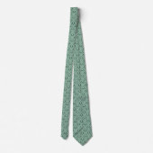 Cravate Vert Chasseur & Vert Pâle Doux Damassé Baroque (Dos)