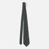 Cravate Vert chaux clair, bleu marine et Motif noir (Dos)