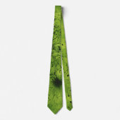 Cravate Vert Citron Grunge avec Accents Noirs (Devant)