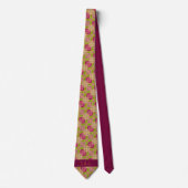 Cravate Vert citron rose vif (Devant)