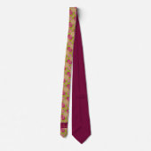 Cravate Vert citron rose vif (Dos)