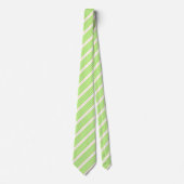 Cravate Vert citron vert et beige cinq rayures motif (Devant)