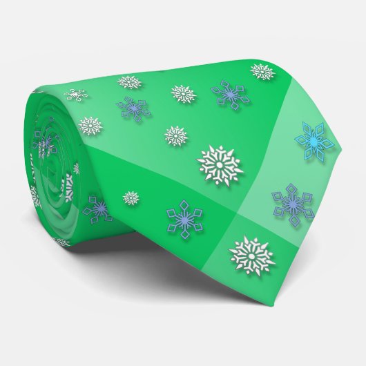 Cravate Vert clair avec bleu violet et blanc Flammes de ne (Roulé)