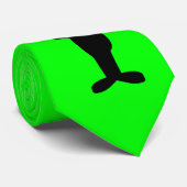 Cravate Vert clair et petit Alien (Roulé)