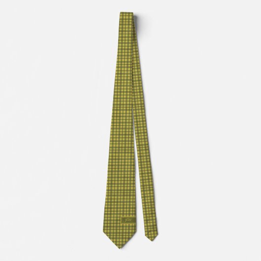 Cravate Vert classique En vichy Plaid Ajouter Noël initial (Devant)