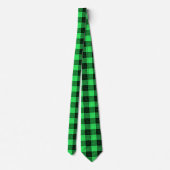 Cravate Vert Croix à hachures Noir Buffalo Check (Dos)