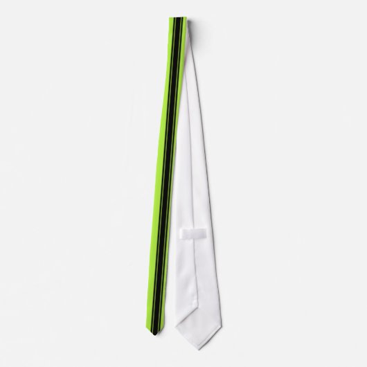 Cravate Vert de chaux moderne emballant des rayures avec (Dos)