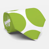 CRAVATE VERT DE CHAUX MODERNE, POIS BLANC (Roulé)