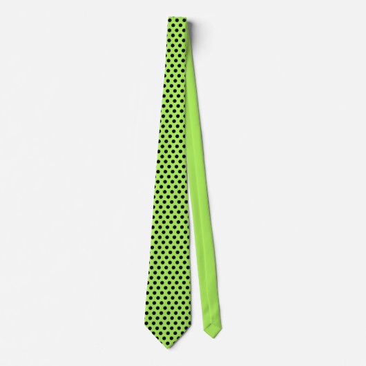 Cravate Vert de chaux Motif Pois minimal (Devant)
