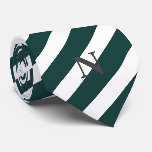 Cravate vert émeraude moderne blanc (Roulé)