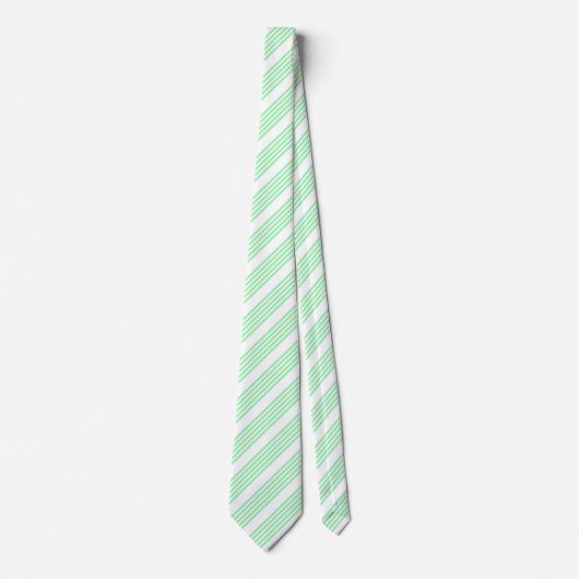 Cravate Vert et blanc cinq bandes motif (Devant)