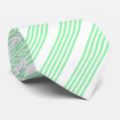 Cravate Vert et blanc cinq bandes motif (Roulé)