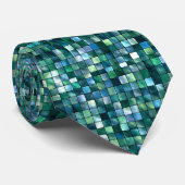 Cravate vert et bleu de tuiles de mosaïque (Roulé)