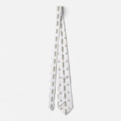 Cravate Vert et crème Moderne Folk Art Arbres de Noël (Dos)