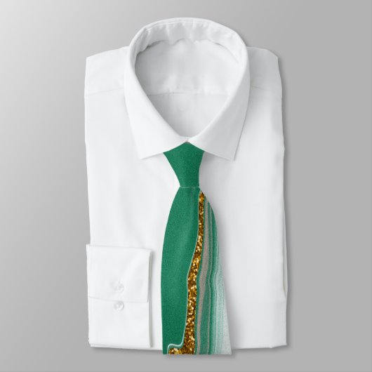 Cravate vert et or Fluid Swirl (Attaché)