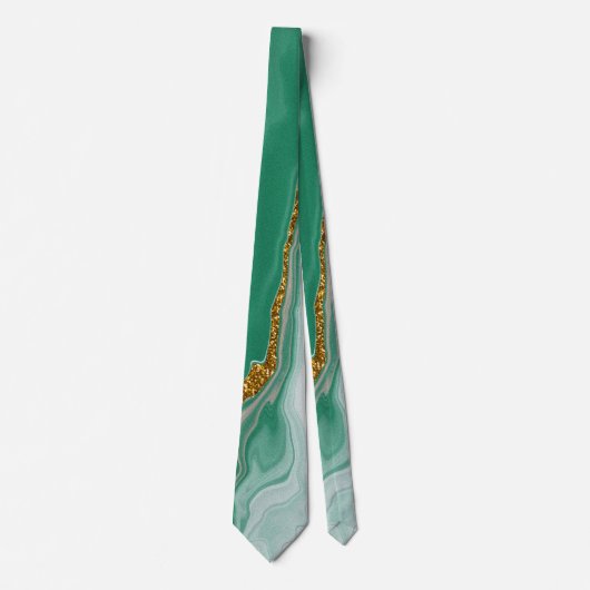 Cravate vert et or Fluid Swirl (Devant)