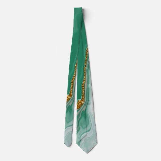 Cravate vert et or Fluid Swirl (Dos)