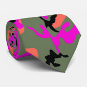 Cravate vert et orange rose de camouflage (Roulé)