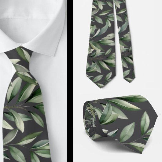 Cravate Vert Feuille Vert Nature Botanique Décontracté