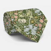 Cravate Vert floral "de lis d'or" de William Morris (Roulé)