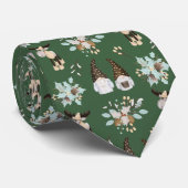 Cravate Vert foncé Brown Gnomes Moose (Roulé)