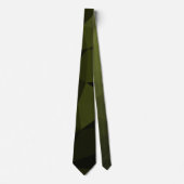 Cravate Vert foncé de l'armée noir motif de maille géométr (Devant)