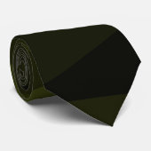 Cravate Vert foncé de l'armée noir motif de maille géométr (Roulé)