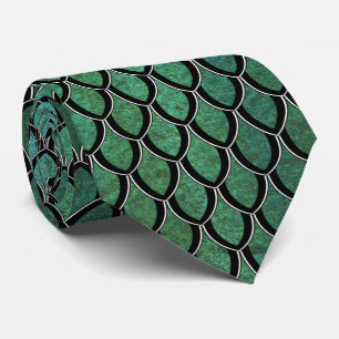 Cravate vert-foncé d'échelle de dragon
