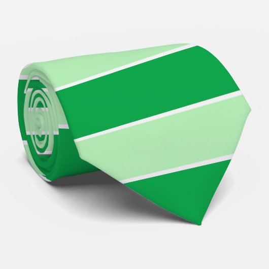 Cravate Vert foncé Vert clair Vert rayures horizontales (Roulé)