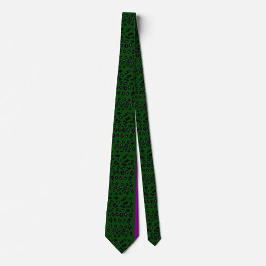 Cravate Vert forêt foncé avec motifs (Devant)