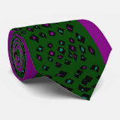 Cravate Vert forêt foncé avec motifs (Roulé)