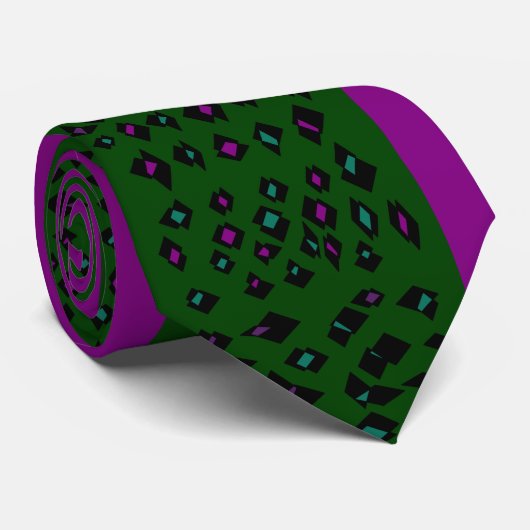 Cravate Vert forêt foncé avec motifs (Roulé)