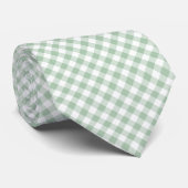 Cravate Vert Gingham Sage (Roulé)